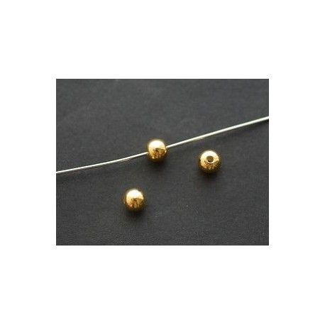 Round bead Sterling silver 925 3mm GOLD plated 24Kt x10